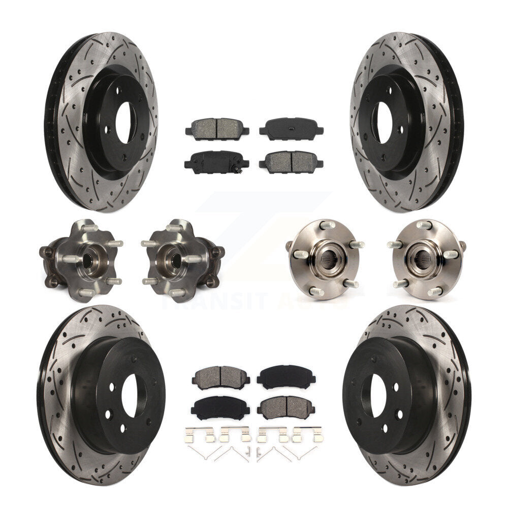 Kit de plaquettes de Rotor de frein revêtues de roulement de moyeu avant et arrière (10 pièces) pour Nissan Rogue Selec