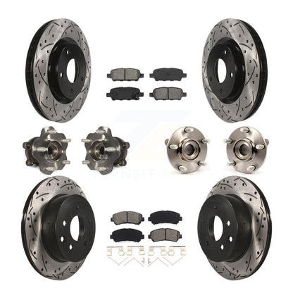 Kit de plaquettes de Rotor de frein revêtues de roulement de moyeu avant et arrière (10 pièces) pour Nissan Rogue Selec