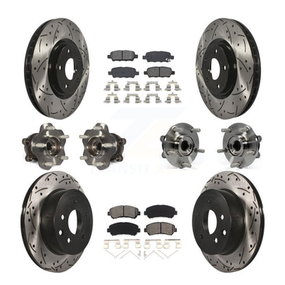 Kit de rotors et plaquettes de frein à disque revêtus de roulement de moyeu avant et arrière (10 pièces) pour Nissan Juk