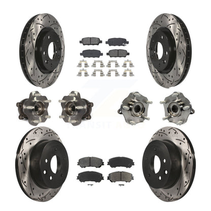 Kit de plaquettes de rotor de frein enduites de roulement de moyeu avant et arrière (10 pièces) pour Nissan Rogue Spor
