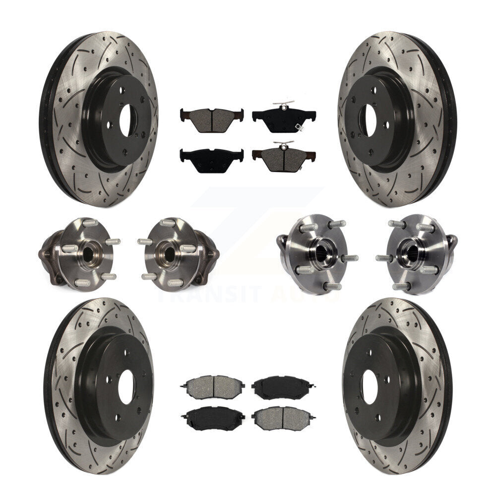 Kit de plaquettes de Rotor de frein, roulement de moyeu avant et arrière (10 pièces) pour Subaru Outback Legac