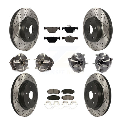 Kit de plaquettes de rotor de frein enduites de roulement de moyeu avant et arrière (10 pièces) pour Subaru Legacy 2.5