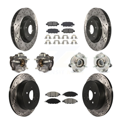 Kit de rotor et de plaquettes de frein revêtus de roulement de moyeu avant et arrière (10 pièces) pour Nissan Pathfinde