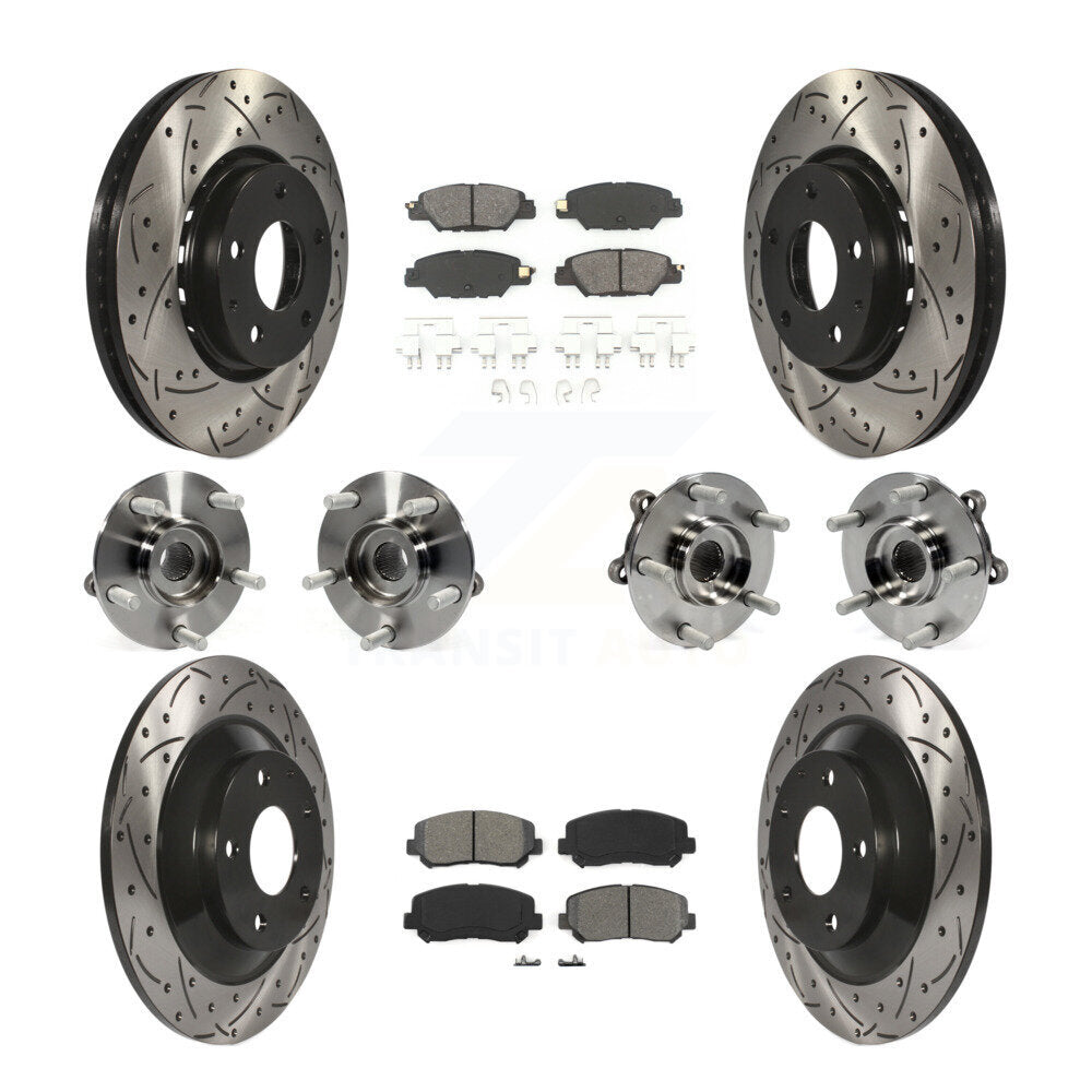 Kit de Rotor et de plaquettes de frein à disque revêtus de roulement de moyeu avant et arrière (10 pièces) pour Mazda CX-