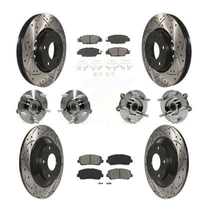 Kit de Rotor et de plaquettes de frein à disque revêtus de roulement de moyeu avant et arrière (10 pièces) pour Mazda CX-