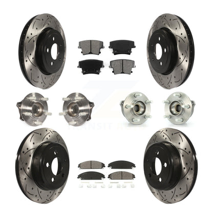Kit de rotor et de plaquettes de frein revêtus de roulement de moyeu avant et arrière (10 pièces) pour Dodge Charger 30