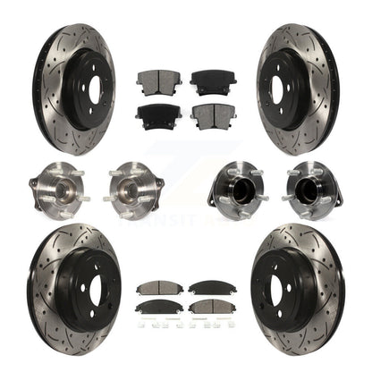 Kit de rotor et de plaquettes de frein revêtus de roulement de moyeu avant et arrière (10 pièces) pour Dodge Charger 30