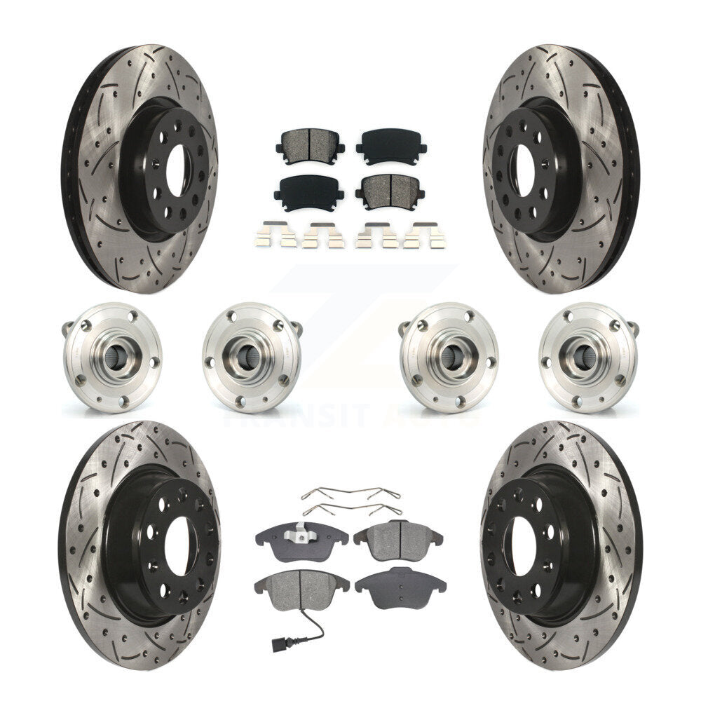 Kit de plaquettes de rotor de frein, roulement de moyeu avant et arrière (10 pièces) pour Volkswagen Tiguan Q