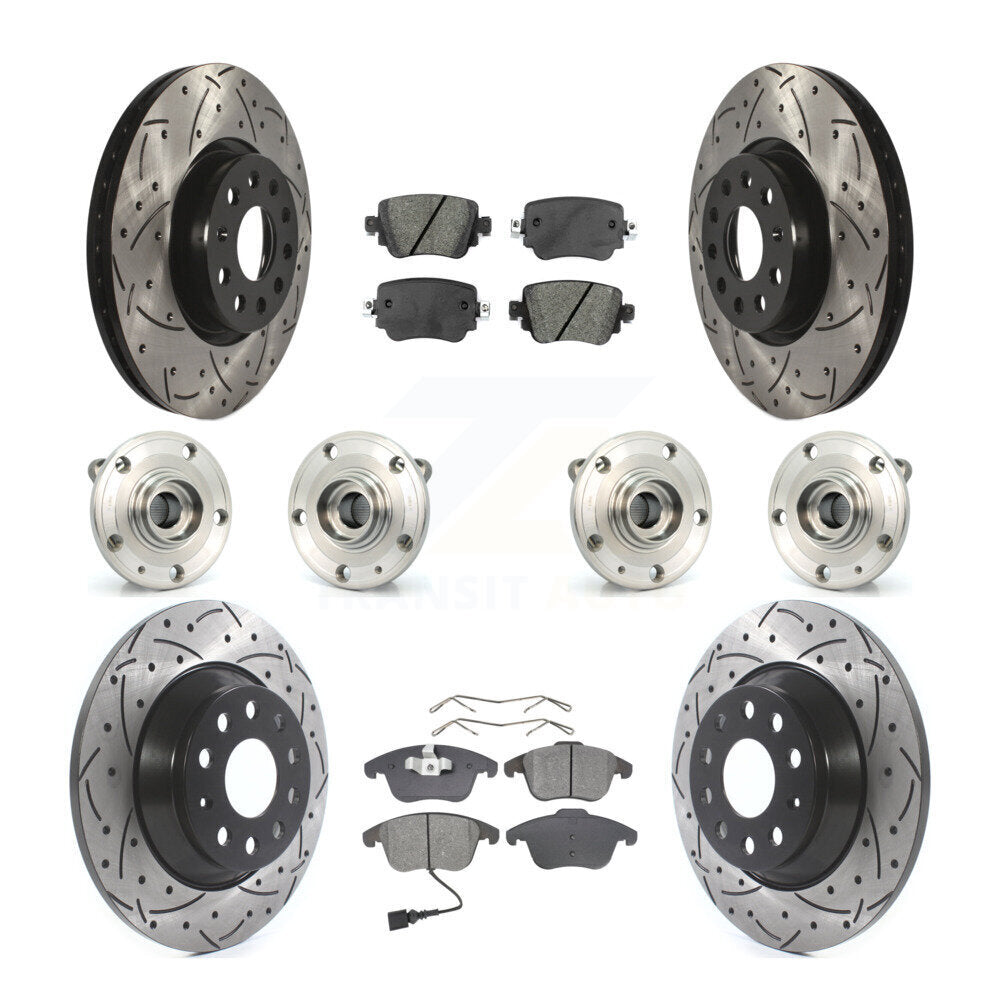 Kit de rotor et de plaquettes de frein revêtus de roulement de moyeu avant et arrière (10 pièces) pour Audi Q3 Quattr