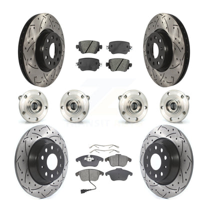 Kit de rotor et de plaquettes de frein revêtus de roulement de moyeu avant et arrière (10 pièces) pour Audi Q3 Quattr