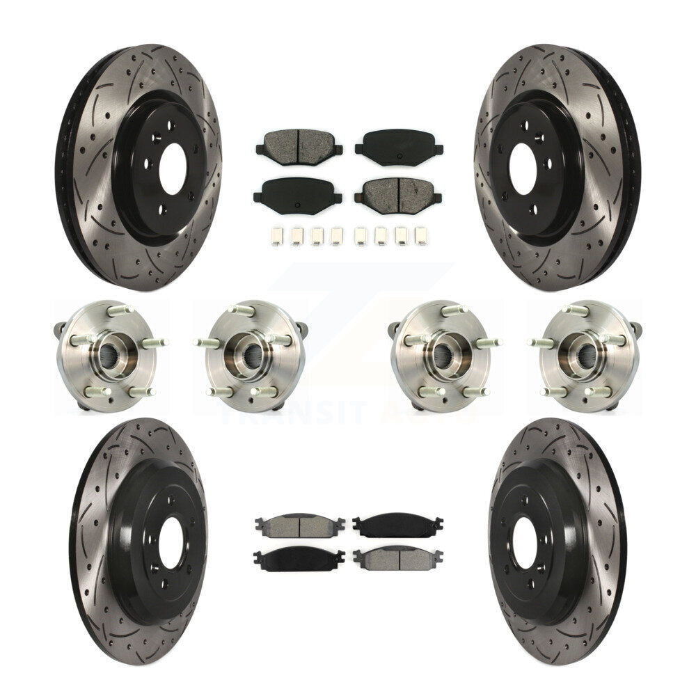 Kit de plaquettes de rotor de frein, roulement de moyeu avant et arrière (10 pièces) pour Lincoln MK 2009 – 2010
