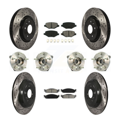 Kit de plaquettes de rotor de frein, roulement de moyeu avant et arrière (10 pièces) pour Lincoln MK 2009 – 2010