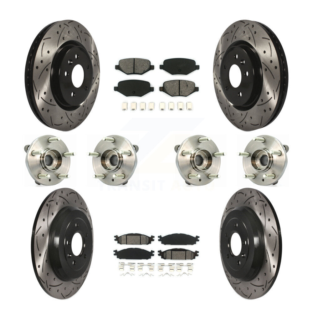 Kit de plaquettes de rotor de frein, roulement de moyeu avant et arrière (10 pièces) pour Ford Flex Taurus MK