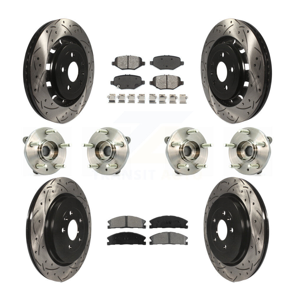 Kit de plaquettes de rotor de frein, roulement de moyeu avant et arrière (10 pièces) pour Ford Flex Taurus MK