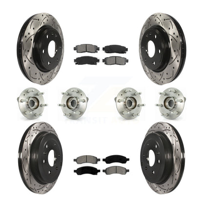 Kit de rotors et plaquettes de frein revêtus de roulement de moyeu avant et arrière (10 pièces) pour GMC Acadia Buic