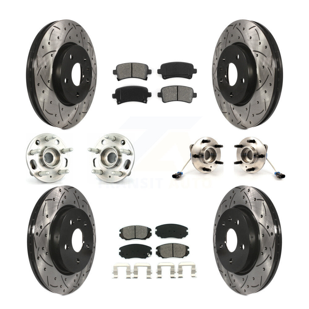 Kit de rotor et de plaquettes de frein revêtus de roulement de moyeu avant et arrière (10 pièces) pour Buick Allur 2010
