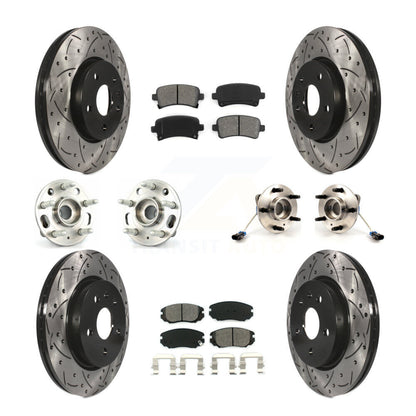 Kit de rotor et de plaquettes de frein revêtus de roulement de moyeu avant et arrière (10 pièces) pour Buick Allur 2010
