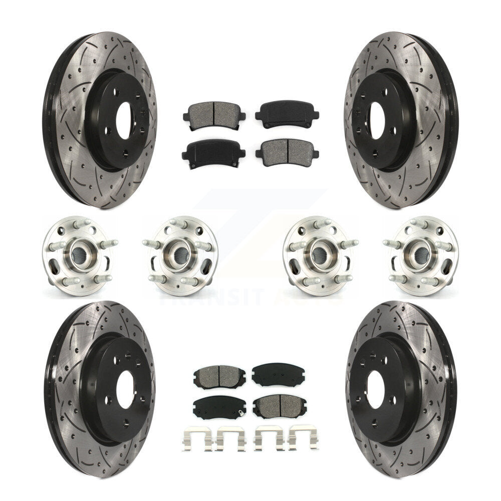 Kit de rotors et plaquettes de frein revêtus de roulement de moyeu avant et arrière (10 pièces) pour Chevrolet Malib