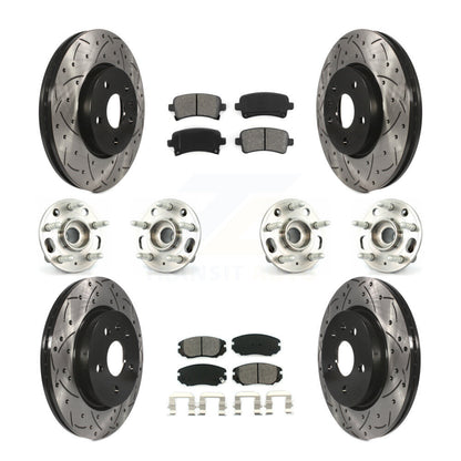 Kit de rotors et plaquettes de frein revêtus de roulement de moyeu avant et arrière (10 pièces) pour Chevrolet Malib