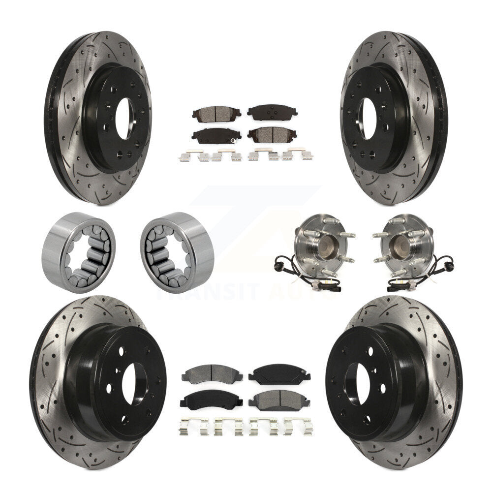 Kit de chaussures de plaquettes de Rotor de frein, roulement de moyeu avant et arrière (10 pièces) pour GMC Sierra 150