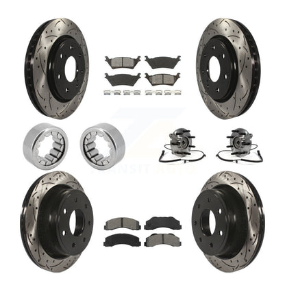 Kit de patins de rotor de frein enduits de roulement de moyeu avant et arrière (10 pièces) pour Ford F-150 4W