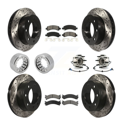Kit de chaussures de plaquettes de Rotor de frein de manteau de roulement de moyeu avant et arrière (10 pièces) pour GMC Savana 250