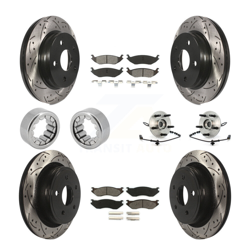 Kit de patins de Rotor de frein enduits de roulement de moyeu avant et arrière (10 pièces) pour Dodge Ram 150