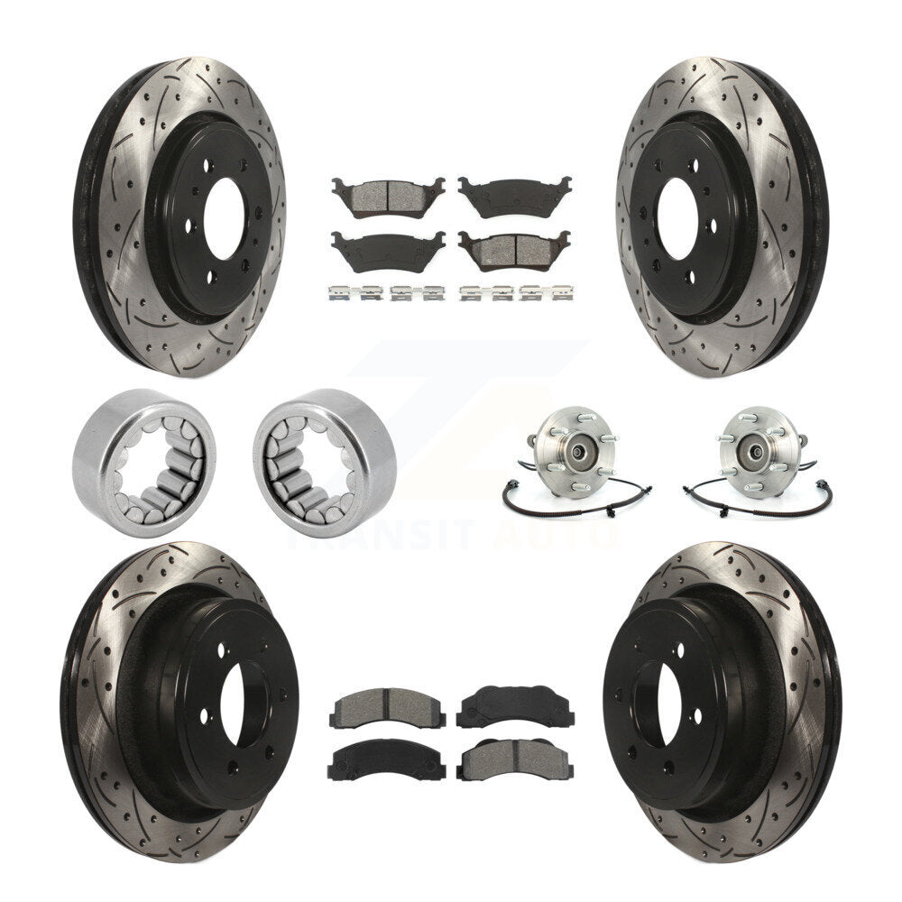 Kit de patins de rotor de frein enduits de roulement de moyeu avant et arrière (10 pièces) pour Ford F-150 4W