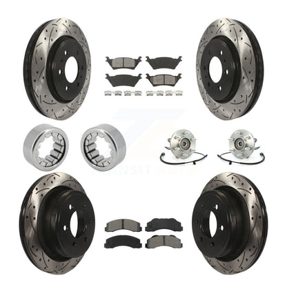 Kit de patins de rotor de frein enduits de roulement de moyeu avant et arrière (10 pièces) pour Ford F-150 4W