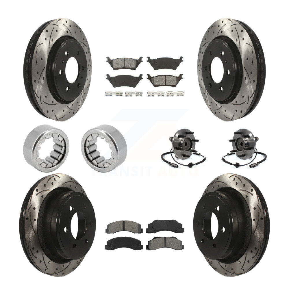 Kit de patins de rotor de frein enduits de roulement de moyeu avant et arrière (10 pièces) pour Ford F-150 RW