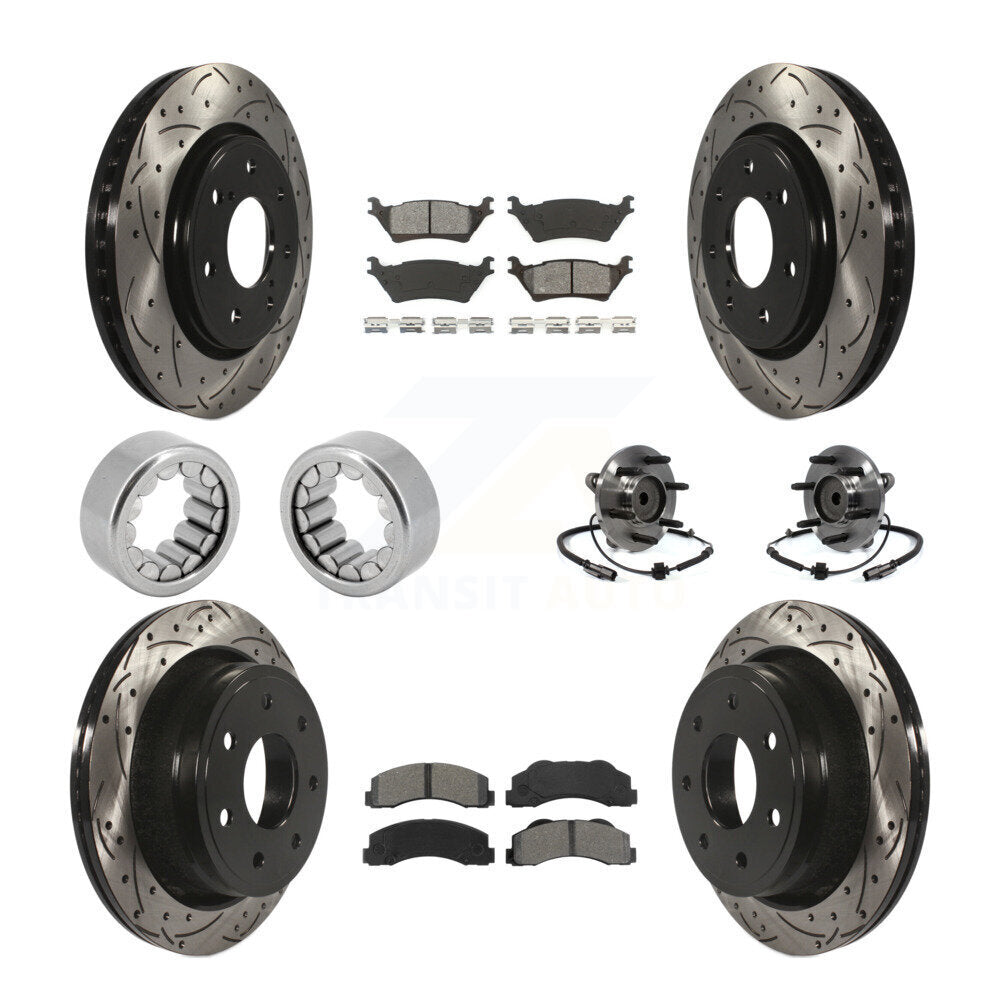 Kit de patins de rotor de frein enduits de roulement de moyeu avant et arrière (10 pièces) pour Ford F-150 RW