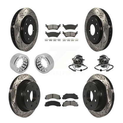Kit de patins de rotor de frein enduits de roulement de moyeu avant et arrière (10 pièces) pour Ford F-150 RW