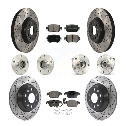 Kit de rotors et plaquettes de frein revêtus de roulement de moyeu avant et arrière (10 pièces) pour Audi Q 2016 – 2018