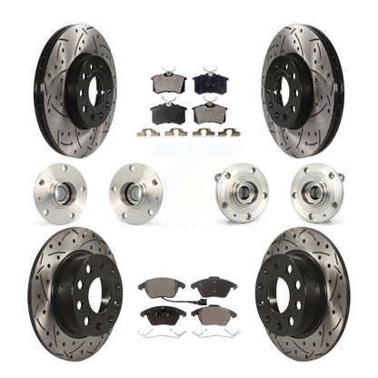 Kit de rotor et de plaquettes de frein revêtus de roulement de moyeu avant et arrière (10 pièces) pour Volkswagen Beetl