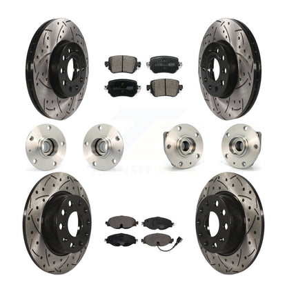 Kit de rotor et de plaquettes de frein revêtus de roulement de moyeu avant et arrière (10 pièces) pour Volkswagen Gol