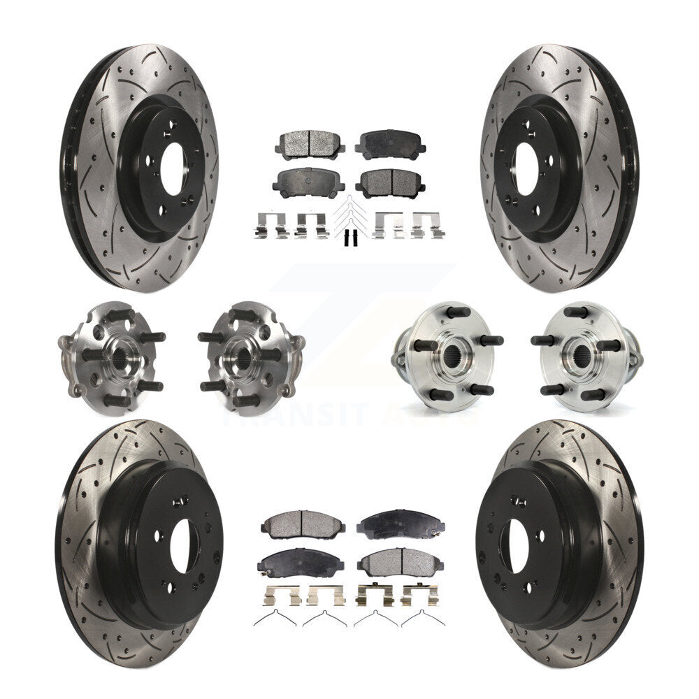 Kit de plaquettes de Rotor de frein, roulement de moyeu avant et arrière (10 pièces) pour Honda Pilot Acura MD