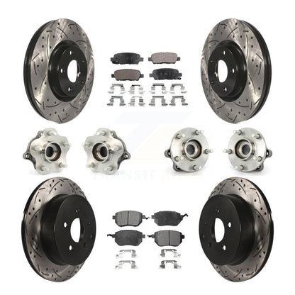 Kit de rotor et de plaquettes de frein revêtus de roulement de moyeu avant et arrière (10 pièces) pour Nissan Murano AW