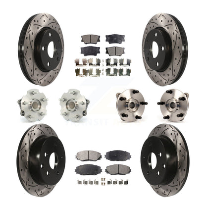 Kit de rotor et de plaquettes de frein revêtus de roulement de moyeu avant et arrière (10 pièces) pour Toyota RAV4 Lexu