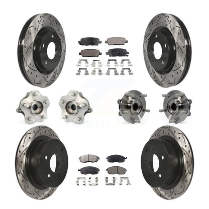 Kit de rotors et plaquettes de frein à disque revêtus de roulement de moyeu avant et arrière (10 pièces) pour Nissan Juk