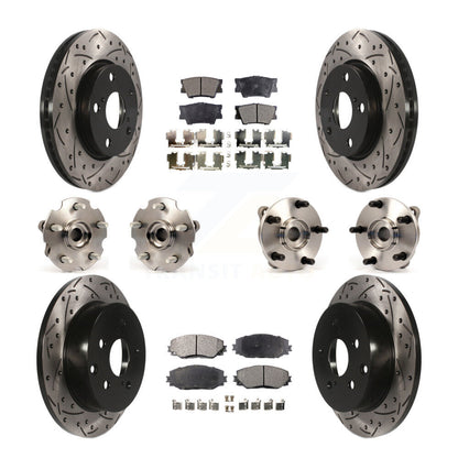 Kit de rotors et plaquettes de frein à disque revêtus de roulement de moyeu avant et arrière (10 pièces) pour Toyota RAV