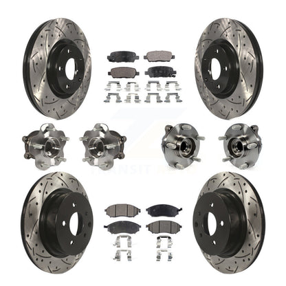 Kit de plaquettes de rotor de frein enduites de roulement de moyeu avant et arrière (10 pièces) pour INFINITI EX35 QX5