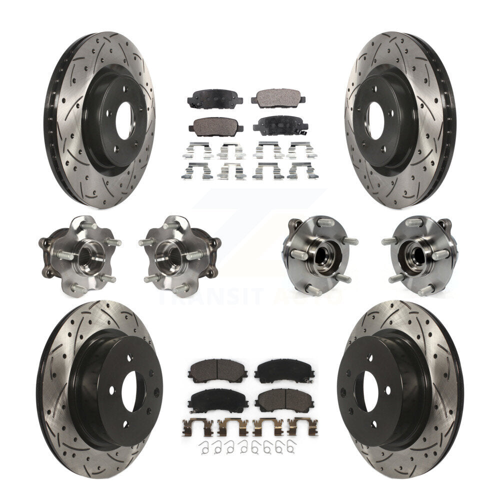 Kit de rotor et de plaquettes de frein revêtus de roulement de moyeu avant et arrière (10 pièces) pour INFINITI QX50 RW
