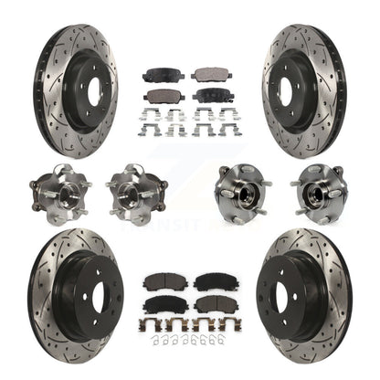 Kit de rotor et de plaquettes de frein revêtus de roulement de moyeu avant et arrière (10 pièces) pour INFINITI QX50 RW