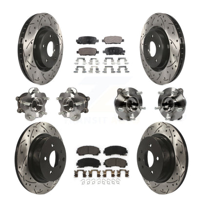 Kit de rotor et de plaquettes de frein revêtus de roulement de moyeu avant et arrière (10 pièces) pour INFINITI QX50 AW