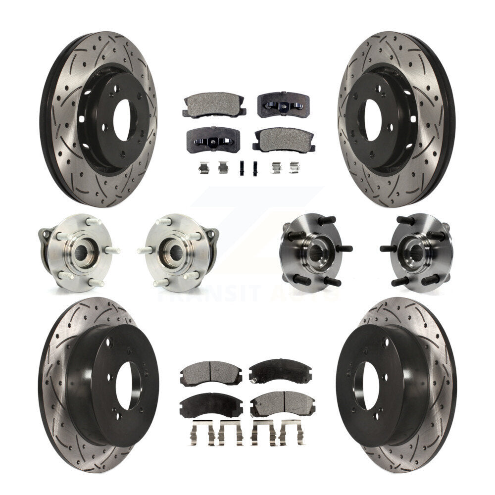 Kit de rotor et de plaquettes de frein revêtus de roulement de moyeu avant et arrière (10 pièces) pour Mitsubishi Lance
