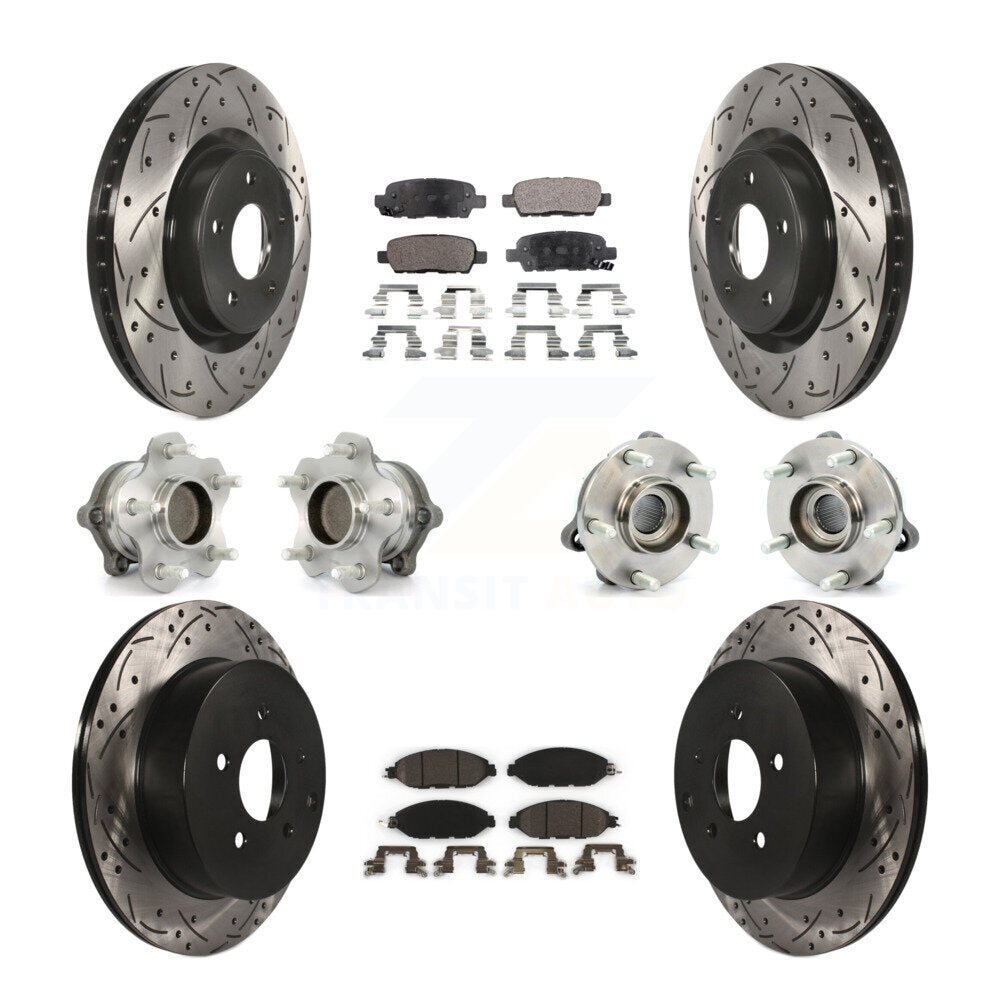 Kit de plaquettes de Rotor de frein, roulement de moyeu avant et arrière (10 pièces) pour Nissan Pathfinder FW