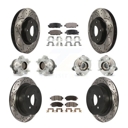 Kit de plaquettes de rotor de frein à disque revêtues de roulement de moyeu avant et arrière (10 pièces) pour Nissan Altim
