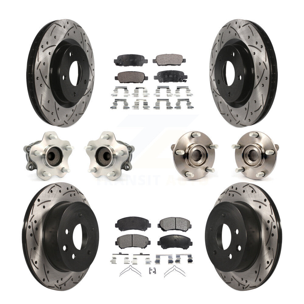 Kit de plaquettes de Rotor de frein revêtues de roulement de moyeu avant et arrière (10 pièces) pour Nissan Rogue Selec