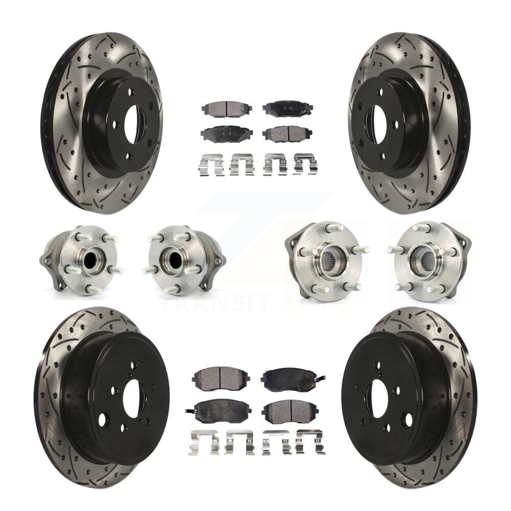 Kit de plaquettes de Rotor de frein à disque revêtu de roulement de moyeu avant et arrière (10 pièces) pour Subaru Imprez