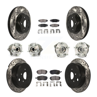 Kit de plaquettes de Rotor de frein à disque revêtu de roulement de moyeu avant et arrière (10 pièces) pour Subaru Imprez